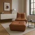 Designové křeslo Nua ekokůže hnědé