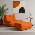 Taburet Nua 86 cm samet oranžový