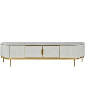 TV stolek Stilig ST905C 200 cm bílý/zlatý/mramor