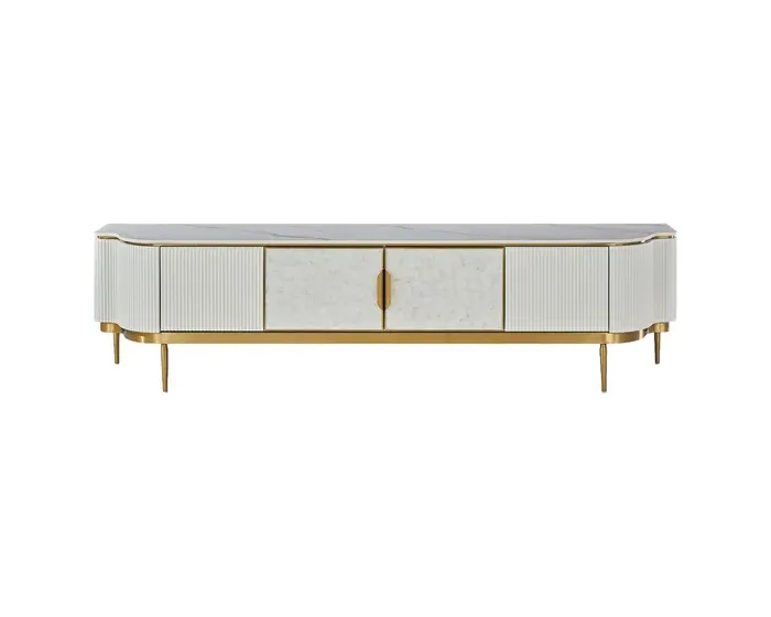 TV stolek Stilig ST905C 200 cm bílý/zlatý/mramor