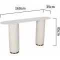 Konzolový stolek Modig 160 cm eko kůže ecru/mramor
