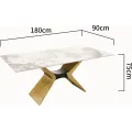 Jídelní stůl Modig M40 180 cm zlatý/mramor