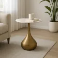 Odkládací stolek Modig 50 cm zlatý/mramor
