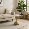 Odkládací stolek Modig 50 cm zlatý/mramor