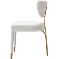 Designová čalouněná jídelní židle Modig zlatá/bílá