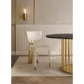 Designová čalouněná jídelní židle Modig zlatá/bílá