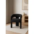 Designové čalouněné jídelní křeslo Leith bouclé černé