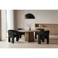 Designové čalouněné jídelní křeslo Leith bouclé černé