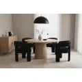 Designové čalouněné jídelní křeslo Leith bouclé černé