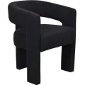 Designové čalouněné jídelní křeslo Leith bouclé černé