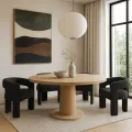 Designové čalouněné jídelní křeslo Leith bouclé černé