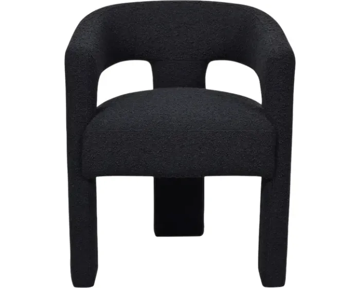 Designové čalouněné jídelní křeslo Leith bouclé černé