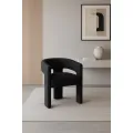 Designové čalouněné jídelní křeslo Leith bouclé černé