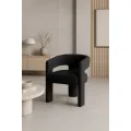 Designové čalouněné jídelní křeslo Leith bouclé černé