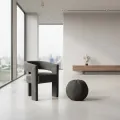 Designové čalouněné jídelní křeslo Leith černé