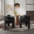 Designové čalouněné jídelní křeslo Leith černé