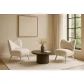 Designové křeslo Leith lounge bouclé béžové