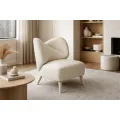 Designové křeslo Leith lounge bouclé béžové