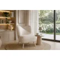 Designové křeslo Leith lounge bouclé béžové