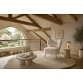 Designové křeslo Leith lounge bouclé béžové