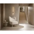 Designové křeslo Leith lounge bouclé béžové