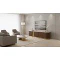 TV stolek Stilig ST916 200 cm ořech/travertin/zlatý