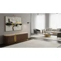 TV stolek Stilig ST916 200 cm ořech/travertin/zlatý