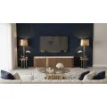 TV stolek Stilig ST916 200 cm ořech/travertin/zlatý