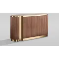 Komoda Stilig ST917 158 cm ořech/zlatá/travertin