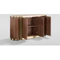 Komoda Stilig ST917 158 cm ořech/zlatá/travertin