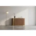 Komoda Stilig ST917 158 cm ořech/zlatá/travertin