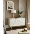Komoda Stilig ST321 150 cm ecru/zlatá/mramor