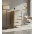Komoda Stilig ST911 80 cm slonovinová/zlatá