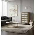 Komoda Stilig ST911 80 cm slonovinová/zlatá