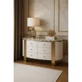 Komoda Stilig ST920 140 cm bílá/zlatá/mramor