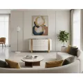 Komoda Stilig ST920 140 cm bílá/zlatá/mramor
