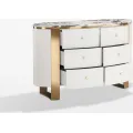 Komoda Stilig ST920 140 cm bílá/zlatá/mramor