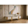 TV stolek Stilig ST922 200 cm bílý/zlatý/mramor