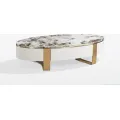 Konferenční stolek Stilig SR923 150 cm bílý/zlatý/mramor