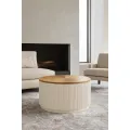 Konferenční stolek Stilig ST580 80 cm z masivu ecru/jilm