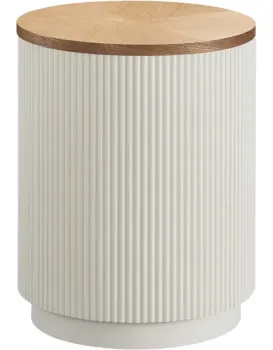 Odkládací stolek Stilig ST581 40 cm z masivu ecru/jilm