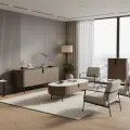 Komoda Silario 220 cm ořech/mramor