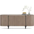 Komoda Sileno 200 cm ořech/černá