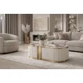 Konferenční stolek Stilig ST914B 122 cm mramor/krémový/zlatý