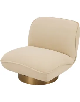 Designové křeslo Nua velur béžové/zlaté