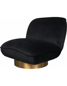 Designové křeslo Nua velur černé/zlaté