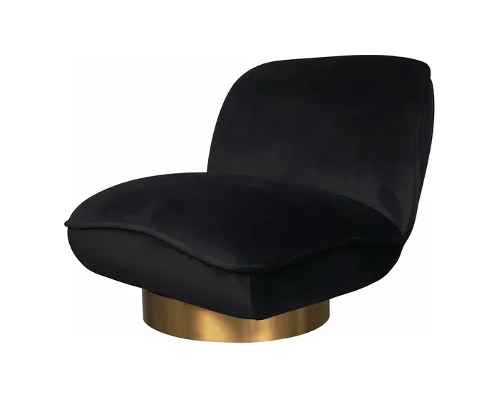 Designové křeslo Nua velur černé/zlaté