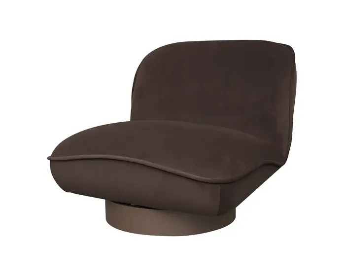 Designové křeslo Nua velur hnědé