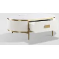 Konferenční stolek Stilig ST380C 124 cm zlatý/bílý mramor