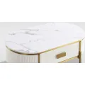 Konferenční stolek Stilig ST380C 124 cm zlatý/bílý mramor